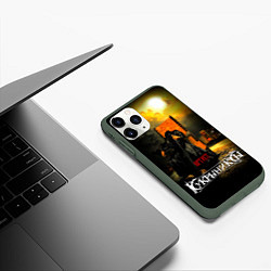 Чехол iPhone 11 Pro матовый Кукрыниксы - Артист, цвет: 3D-темно-зеленый — фото 2