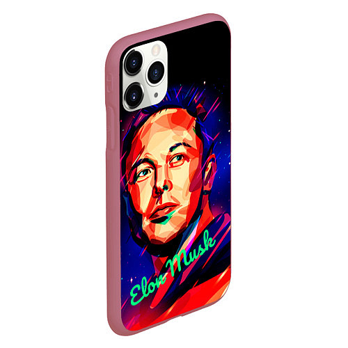 Чехол iPhone 11 Pro матовый ElonMuskА НА ВАС НЕТ / 3D-Малиновый – фото 2