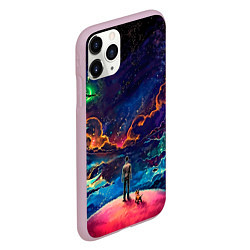 Чехол iPhone 11 Pro матовый Глубокий космос, цвет: 3D-розовый — фото 2
