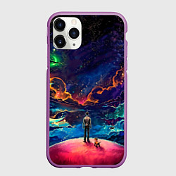Чехол iPhone 11 Pro матовый Глубокий космос, цвет: 3D-фиолетовый