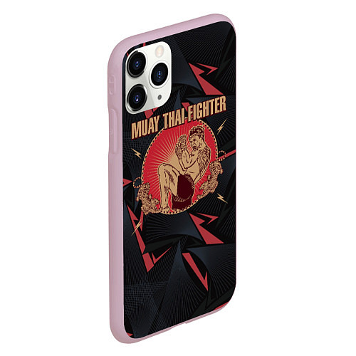 Чехол iPhone 11 Pro матовый MUAY THAI FIGHTER / 3D-Розовый – фото 2