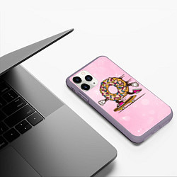 Чехол iPhone 11 Pro матовый Пончик на скейте, цвет: 3D-серый — фото 2