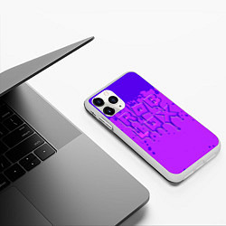 Чехол iPhone 11 Pro матовый ROBLOX ФИОЛЕТОВЫЕ ПОДТЕКИ, цвет: 3D-белый — фото 2
