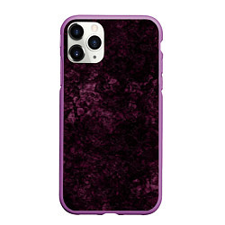 Чехол iPhone 11 Pro матовый Мраморная текстура камня, цвет: 3D-фиолетовый