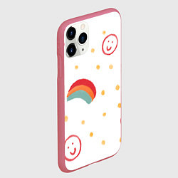 Чехол iPhone 11 Pro матовый Детский рисунок, цвет: 3D-малиновый — фото 2