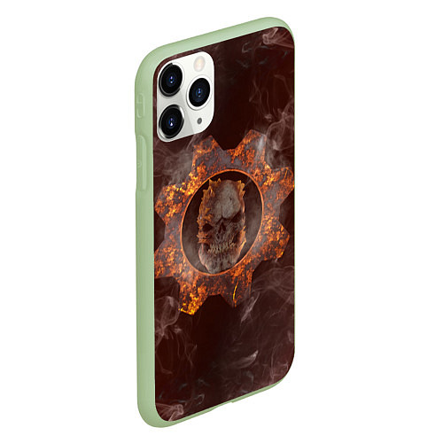 Чехол iPhone 11 Pro матовый ШЕСТЕРНЯ GEARS OF WAR Z / 3D-Салатовый – фото 2