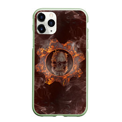 Чехол iPhone 11 Pro матовый ШЕСТЕРНЯ GEARS OF WAR Z, цвет: 3D-салатовый