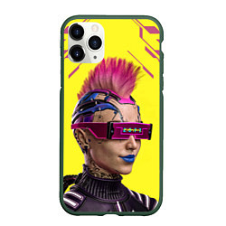 Чехол iPhone 11 Pro матовый CYBERPUNK 2077 КИБЕРПАНК Z, цвет: 3D-темно-зеленый