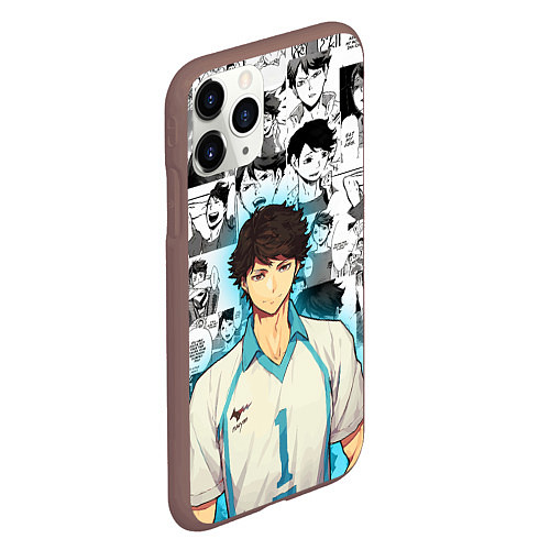 Чехол iPhone 11 Pro матовый ТООРУ ОЙКАВА OIKAWA TORU / 3D-Коричневый – фото 2
