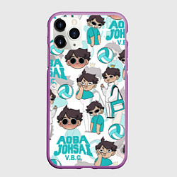 Чехол iPhone 11 Pro матовый ТООРУ ОЙКАВА OIKAWA TORU, цвет: 3D-фиолетовый