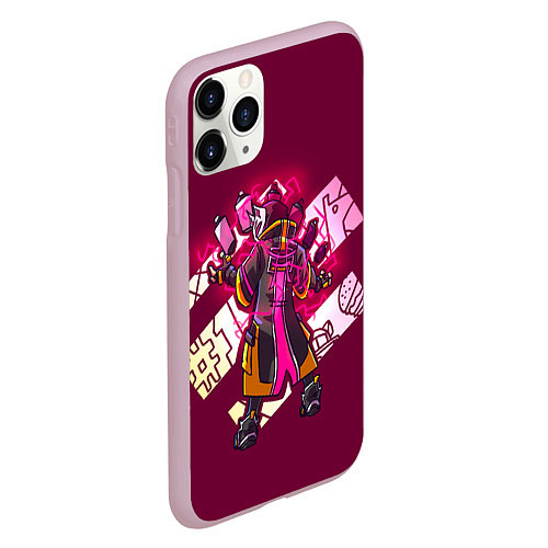 Чехол iPhone 11 Pro матовый Fortnite / 3D-Розовый – фото 2