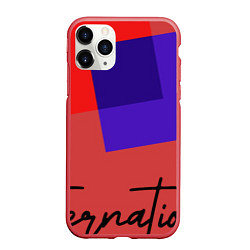 Чехол iPhone 11 Pro матовый International, цвет: 3D-красный