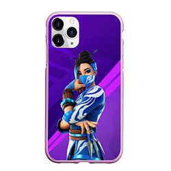 Чехол iPhone 11 Pro матовый Fortnite Blue Jade, цвет: 3D-розовый