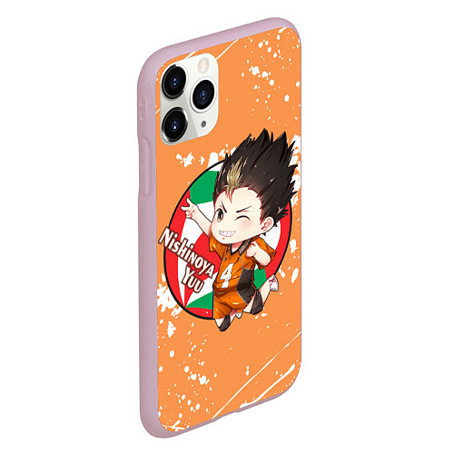 Чехол iPhone 11 Pro матовый Nishinoya Yuo Haikyu Волейбол Z / 3D-Розовый – фото 2