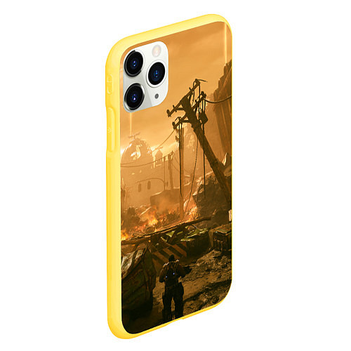 Чехол iPhone 11 Pro матовый GEARS OF WAR ШЕСТЕРЕНКИ Z / 3D-Желтый – фото 2