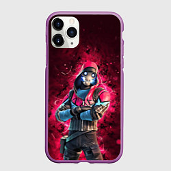 Чехол iPhone 11 Pro матовый Fortnite Bonehead, цвет: 3D-фиолетовый