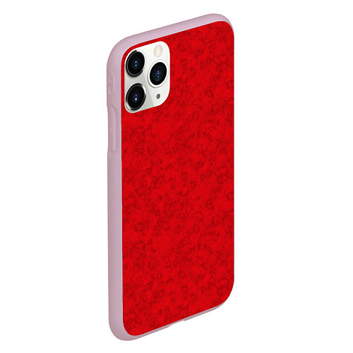 Чехол iPhone 11 Pro матовый Ярко-красный мраморный узор / 3D-Розовый – фото 2