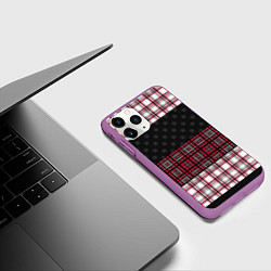 Чехол iPhone 11 Pro матовый Комбинированный красно-серый, цвет: 3D-фиолетовый — фото 2