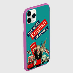 Чехол iPhone 11 Pro матовый Лучший учитель английского языка, цвет: 3D-фиолетовый — фото 2