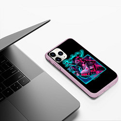 Чехол iPhone 11 Pro матовый Neon girl, цвет: 3D-розовый — фото 2