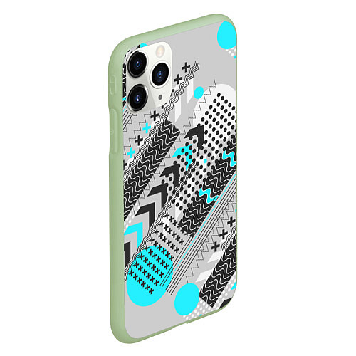 Чехол iPhone 11 Pro матовый Геометрическая форма / 3D-Салатовый – фото 2