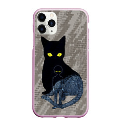 Чехол iPhone 11 Pro матовый Cat psycho 100 Моб Психо 100 Z, цвет: 3D-розовый