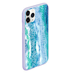 Чехол iPhone 11 Pro матовый Водопад красочной пены, цвет: 3D-светло-сиреневый — фото 2
