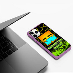 Чехол iPhone 11 Pro матовый Geometry Dash Классика, цвет: 3D-фиолетовый — фото 2