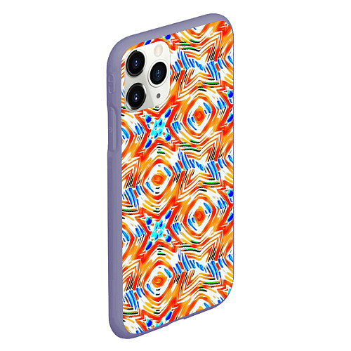 Чехол iPhone 11 Pro матовый Летний абстрактный узор / 3D-Серый – фото 2
