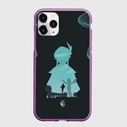 Чехол iPhone 11 Pro матовый ВЕНТИ VENTI ГЕНШИН, цвет: 3D-фиолетовый