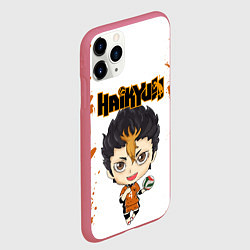 Чехол iPhone 11 Pro матовый Юу Нишиноя Nishinoya Yu Z, цвет: 3D-малиновый — фото 2