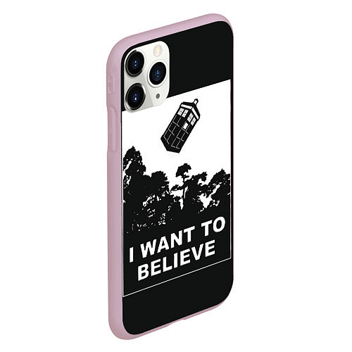 Чехол iPhone 11 Pro матовый Я хочу верить / 3D-Розовый – фото 2