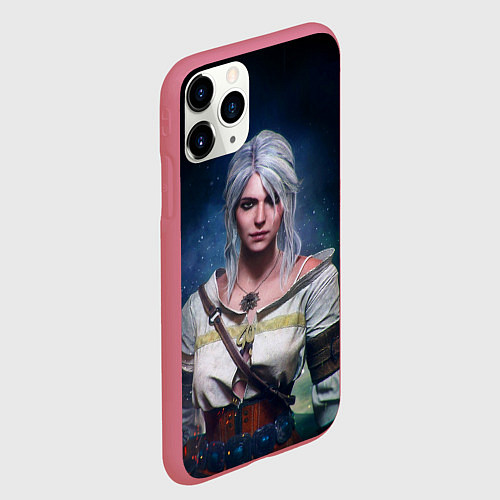 Чехол iPhone 11 Pro матовый Ciri / 3D-Малиновый – фото 2