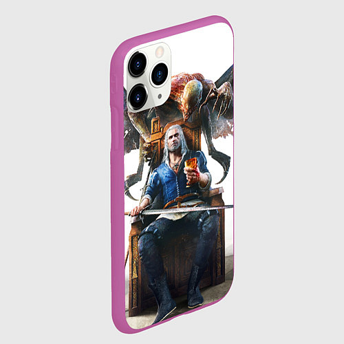 Чехол iPhone 11 Pro матовый Geralt / 3D-Фиолетовый – фото 2