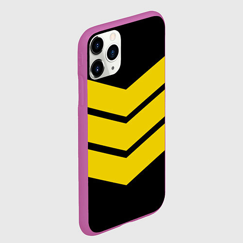 Чехол iPhone 11 Pro матовый Три полоски / 3D-Фиолетовый – фото 2