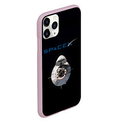 Чехол iPhone 11 Pro матовый SpaceX Dragon 2, цвет: 3D-розовый — фото 2