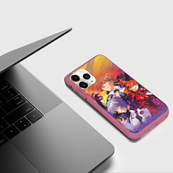 Чехол iPhone 11 Pro матовый Евангелион, цвет: 3D-малиновый — фото 2