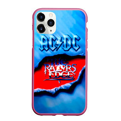 Чехол iPhone 11 Pro матовый ACDC - The Razor’s Edge, цвет: 3D-малиновый
