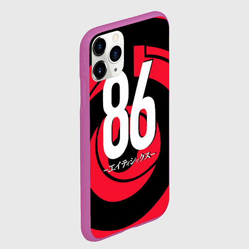 Чехол iPhone 11 Pro матовый ВОСЕМЬДЕСЯТ ШЕСТЬ АНИМЕ / 3D-Фиолетовый – фото 2