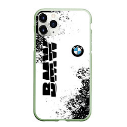 Чехол iPhone 11 Pro матовый BMW БМВ РАЗРЕЗАННОЕ ЛОГО, цвет: 3D-салатовый