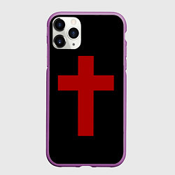 Чехол iPhone 11 Pro матовый Красный Крест, цвет: 3D-фиолетовый