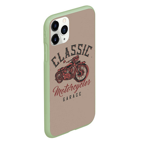 Чехол iPhone 11 Pro матовый Классические мотоциклы / 3D-Салатовый – фото 2
