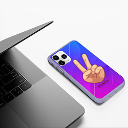 Чехол iPhone 11 Pro матовый ВСЕМ МИР PEACE Z, цвет: 3D-светло-сиреневый — фото 2