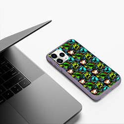 Чехол iPhone 11 Pro матовый Dinosaurs, цвет: 3D-серый — фото 2