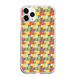 Чехол iPhone 11 Pro матовый Музыкальные Ноты, цвет: 3D-белый