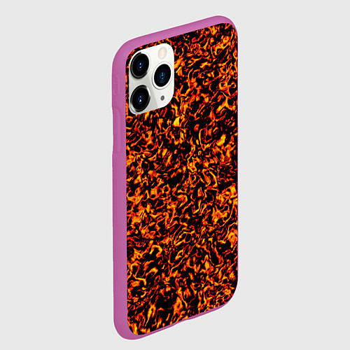Чехол iPhone 11 Pro матовый Лавовые разводы / 3D-Фиолетовый – фото 2