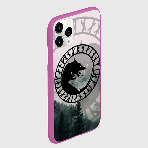 Чехол iPhone 11 Pro матовый FENRIR РУНЫ RUNES Z / 3D-Фиолетовый – фото 2