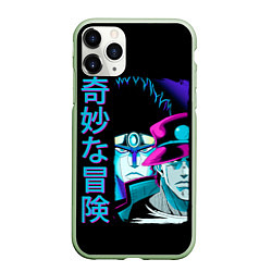 Чехол iPhone 11 Pro матовый Дзётаро и Дио, JoJo’s Bizarre