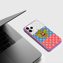 Чехол iPhone 11 Pro матовый Россия Алатырь, цвет: 3D-фиолетовый — фото 2