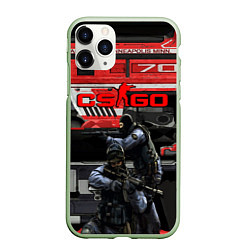 Чехол iPhone 11 Pro матовый Skin agressor cs go, цвет: 3D-салатовый